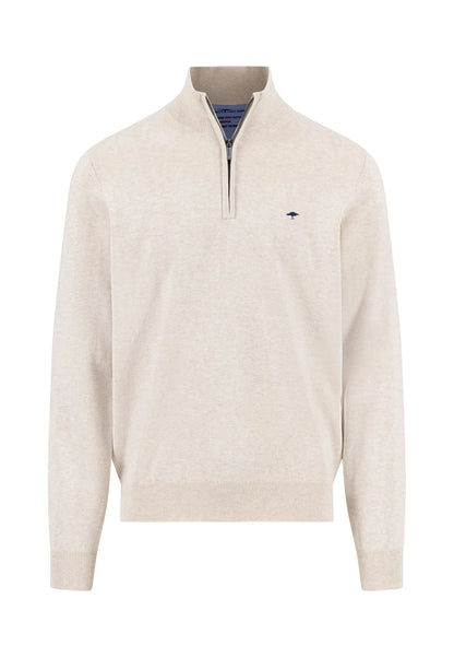 Fynch Hatton Troyer 1/4 Zip Jumper - Off White