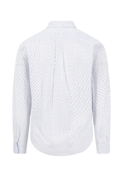 Fynch Hatton Long Sleeve Cotton Print Shirt - Magnolia