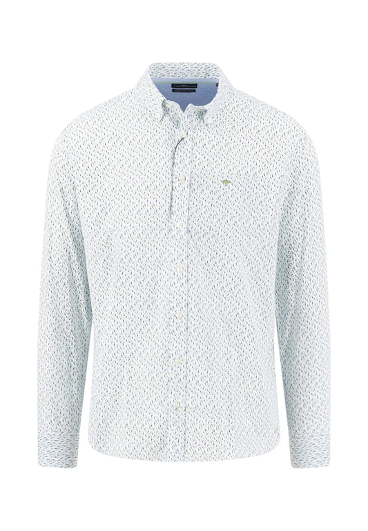 Fynch Hatton Long Sleeve Printed Shirt - Avocado