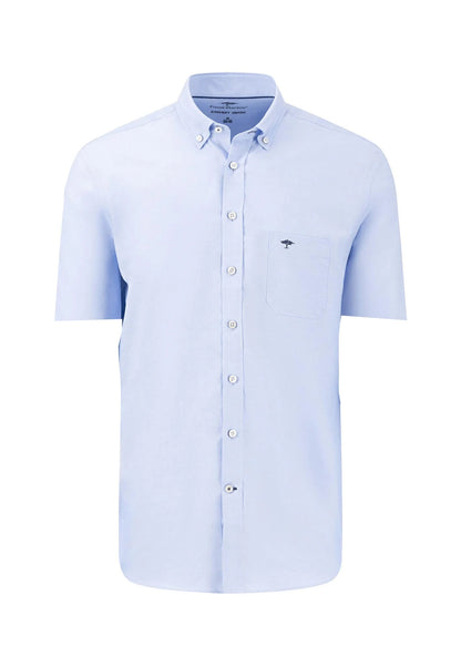 Fynch Hatton Oxford Short Sleeve Shirt - Light Blue