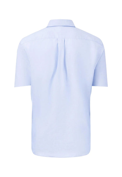 Fynch Hatton Oxford Short Sleeve Shirt - Light Blue