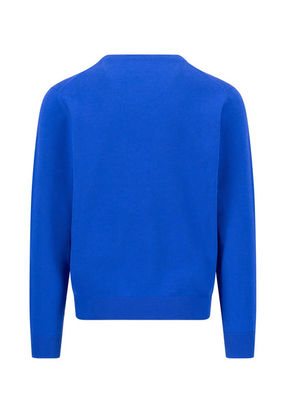 Fynch Hatton Fine Knit Crew Neck Jumper - Cobalt