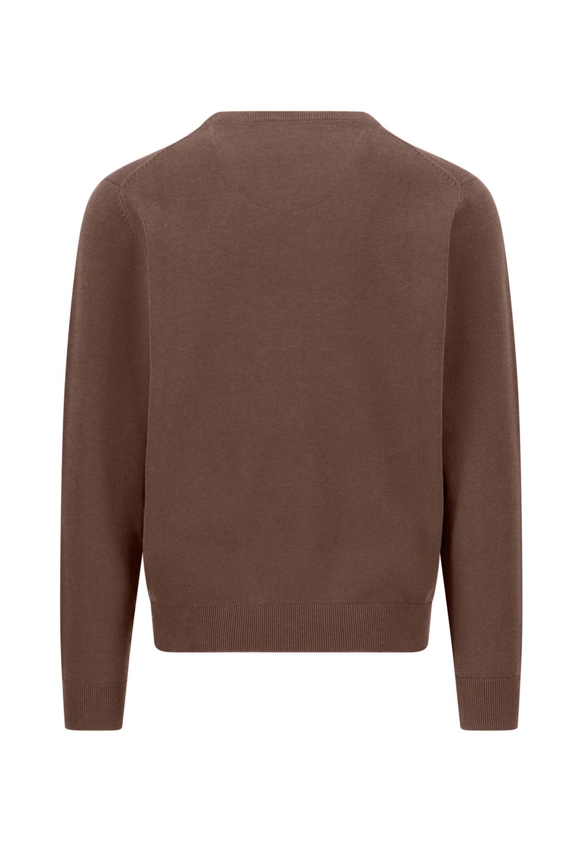 Fynch Hatton Round Neck Jumper-Dark Chocolate