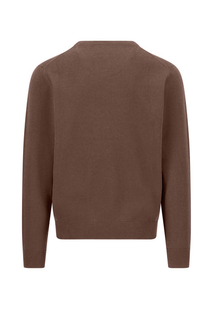 Fynch Hatton Round Neck Jumper-Dark Chocolate
