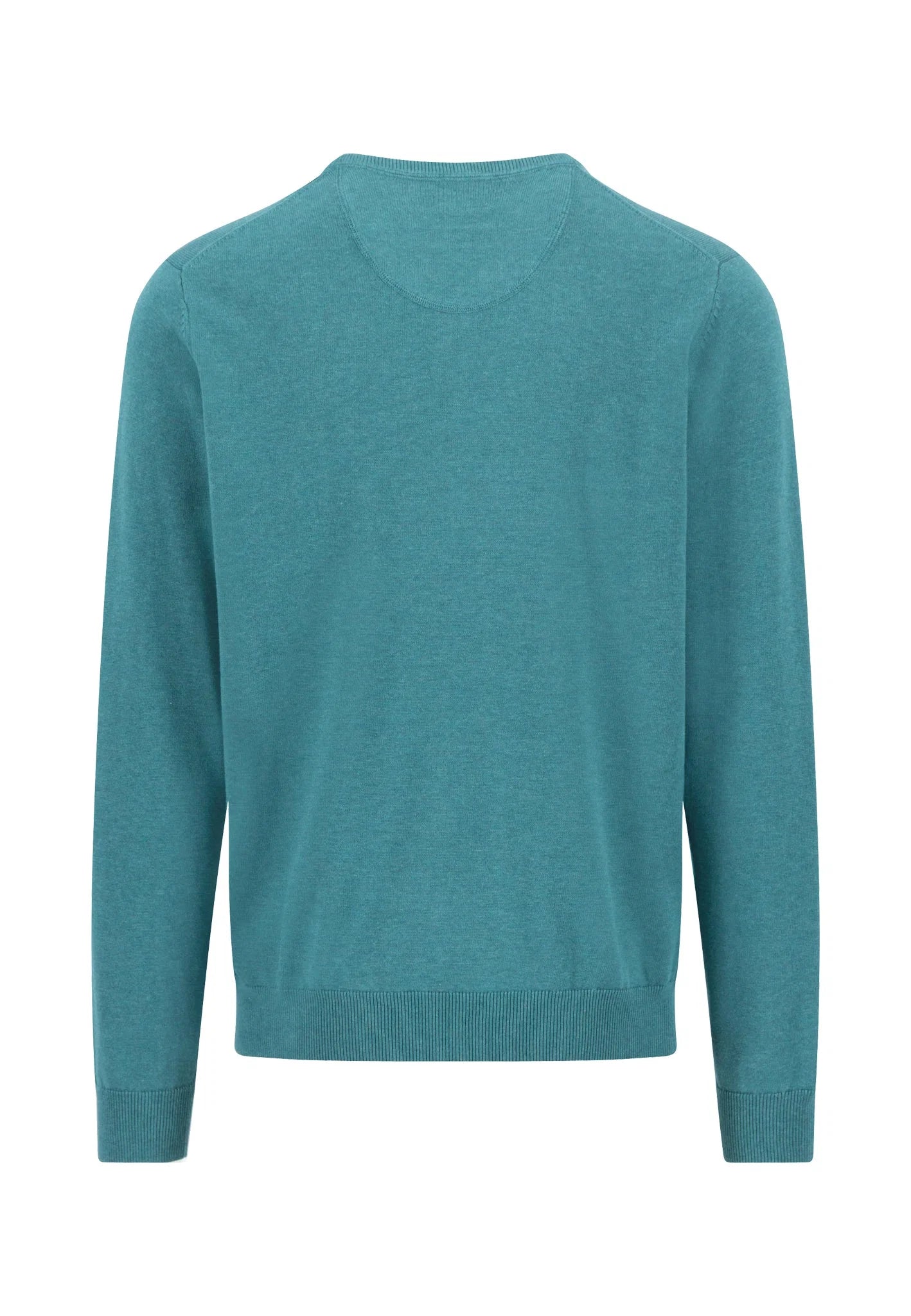 Teal sweater on a white background