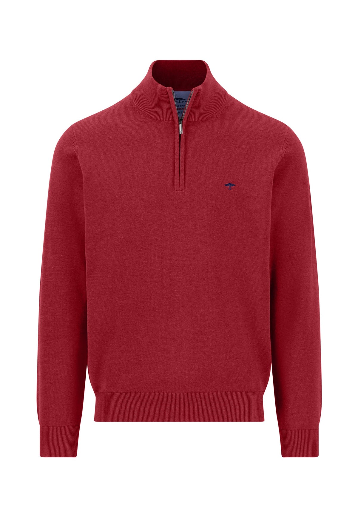 Fynch Hatton Troyer Zip Jumper - Red Brick