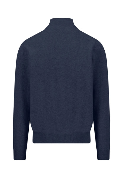 Fynch Hatton Troyer Zip Jumper - Ink Blue