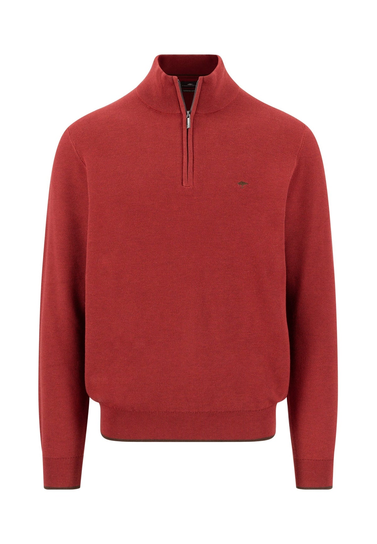 Fynch Hatton Troyer Zip Structure Jumper - Brick