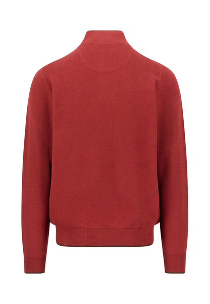 Fynch Hatton Troyer Zip Structure Jumper - Brick