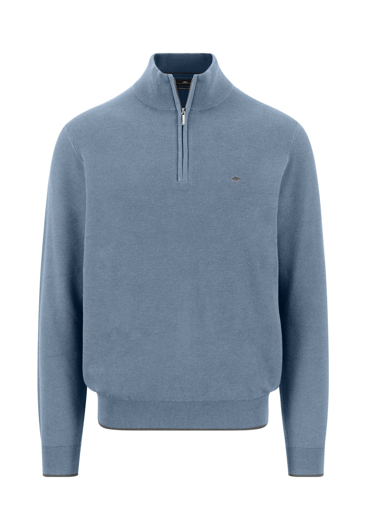 Fynch Hatton Troyer Zip Structure Jumper - Air Blue
