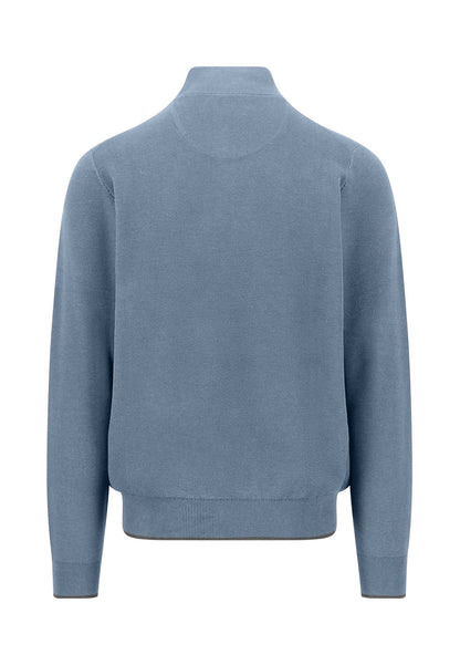 Fynch Hatton Troyer Zip Structure Jumper - Air Blue