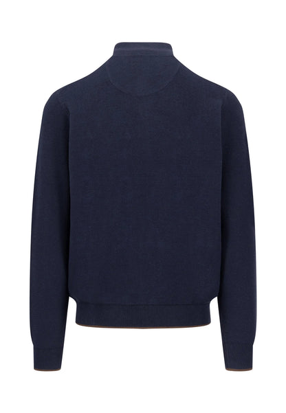 Fynch Hatton Troyer Zip Structure Jumper - Navy