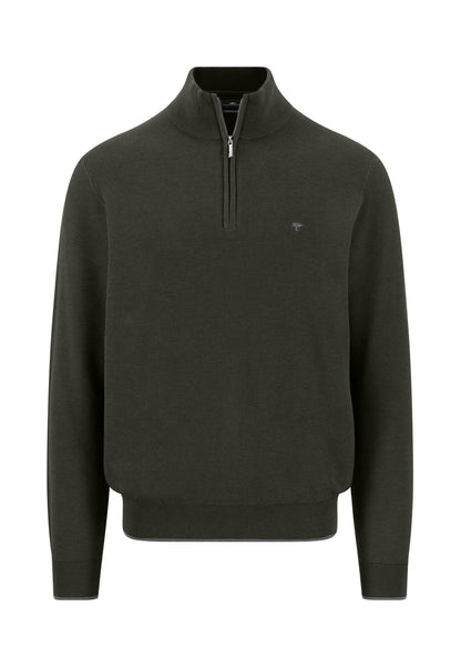 Fynch Hatton Troyer Zip Structure Jumper - Cypress