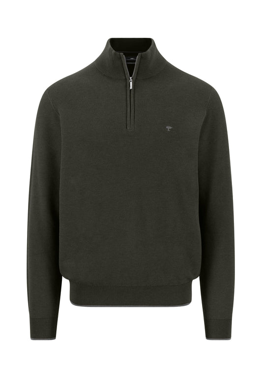 Fynch Hatton Troyer Zip Structure Jumper - Cypress