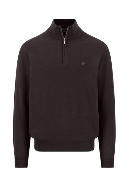 Fynch Hatton Troyer Zip Structure Jumper - Soil