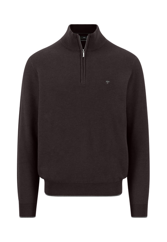 Fynch Hatton Troyer Zip Structure Jumper - Soil