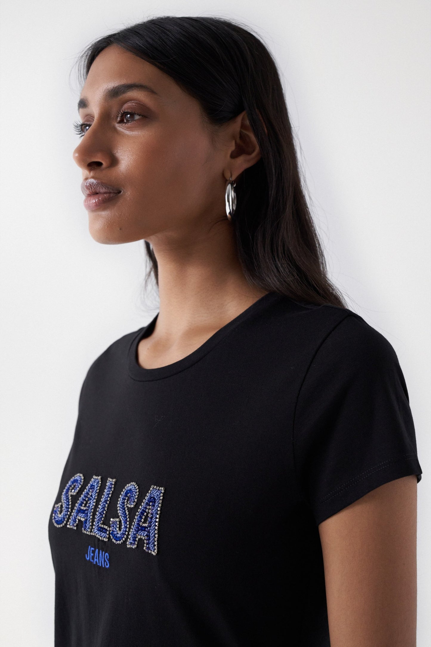 Salsa Logo Beaded Tee - Black