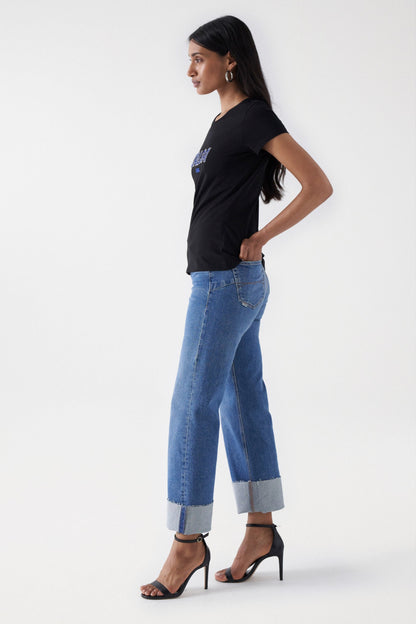 Salsa Logo Beaded Tee - Black