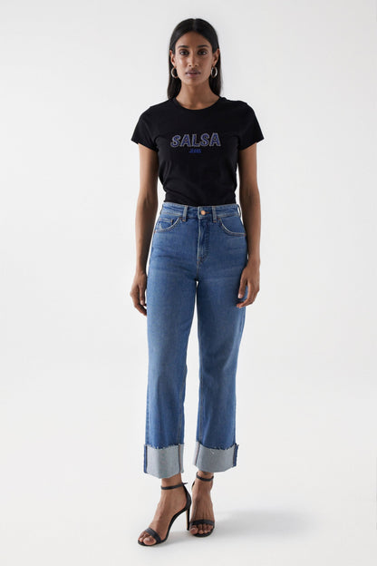 Salsa Logo Beaded Tee - Black