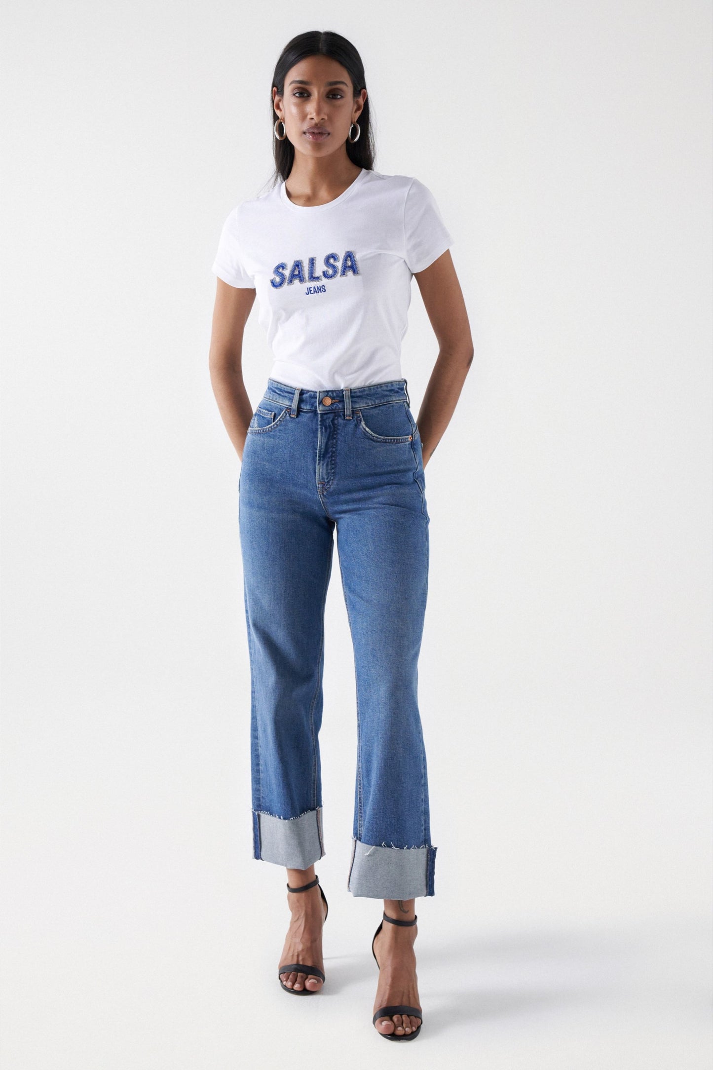 Salsa Logo Beaded Tee - White