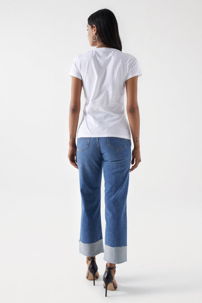 Salsa Logo Beaded Tee - White