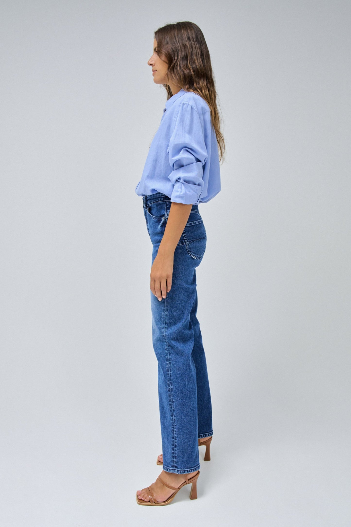 Salsa Faith Push In Straight Jean - Blue Denim