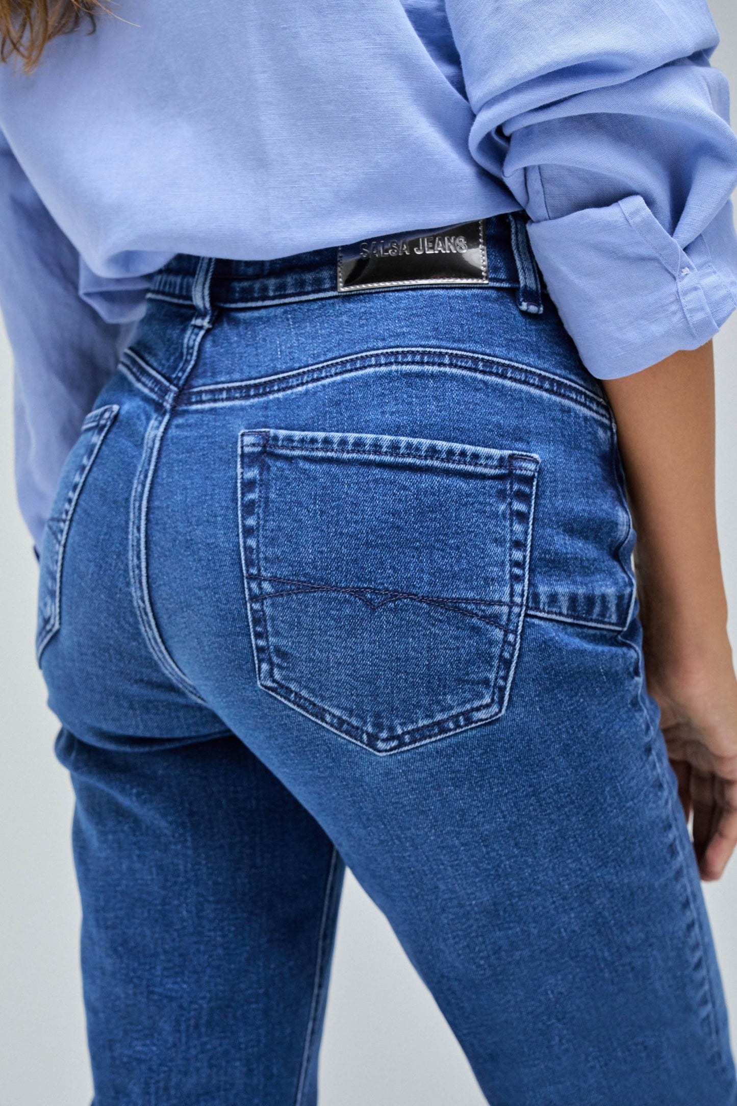 Salsa Faith Push In Straight Jean - Blue Denim