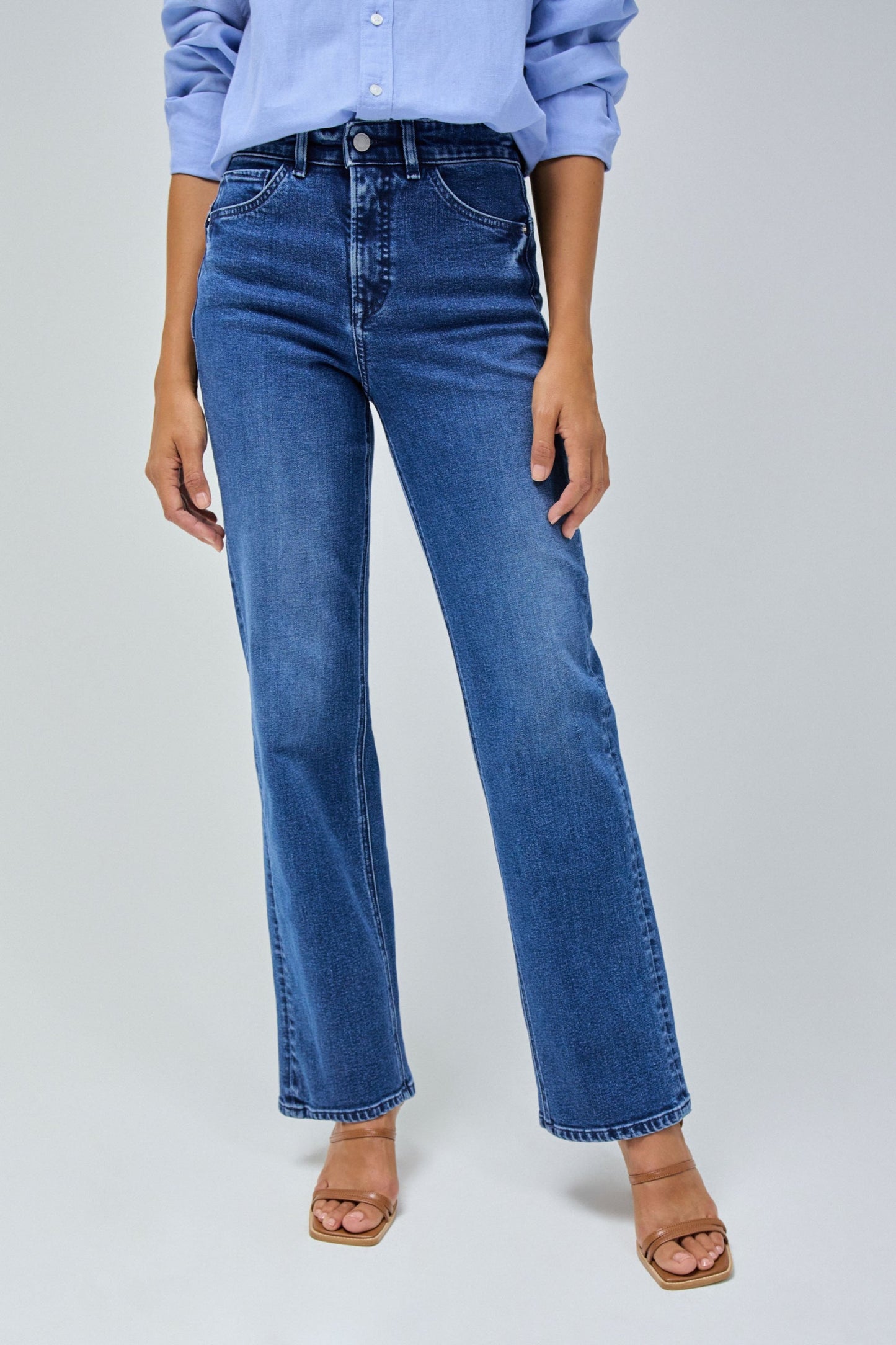 Salsa Faith Push In Straight Jean - Blue Denim