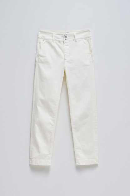 Salsa Secret Chino Push In Cropped Slim - Cream