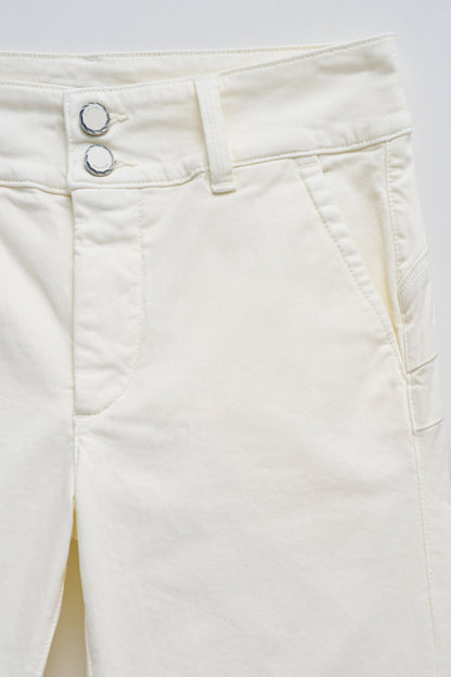 Salsa Secret Chino Push In Cropped Slim - Cream