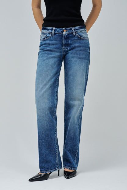 Salsa Low Rise Straight Jean - Blue Wash