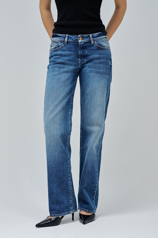 Salsa Low Rise Straight Jean - Blue Wash