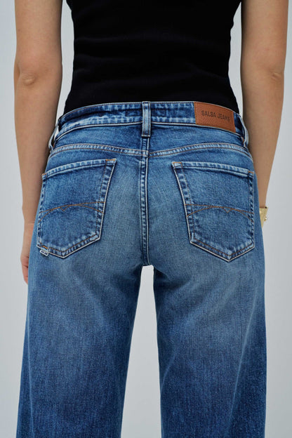 Salsa Low Rise Straight Jean - Blue Wash