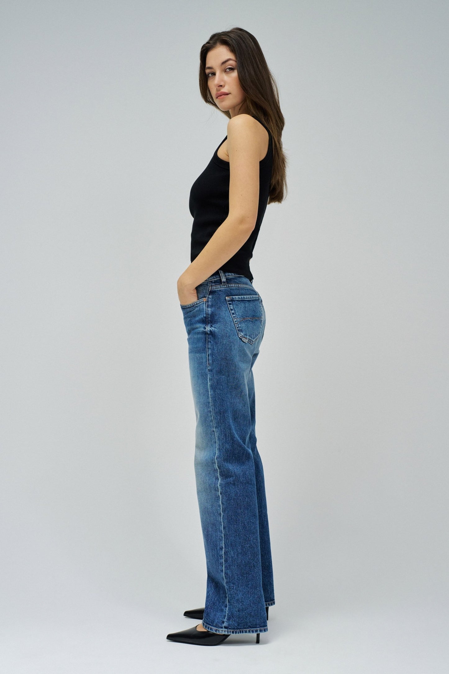 Salsa Low Rise Straight Jean - Blue Wash