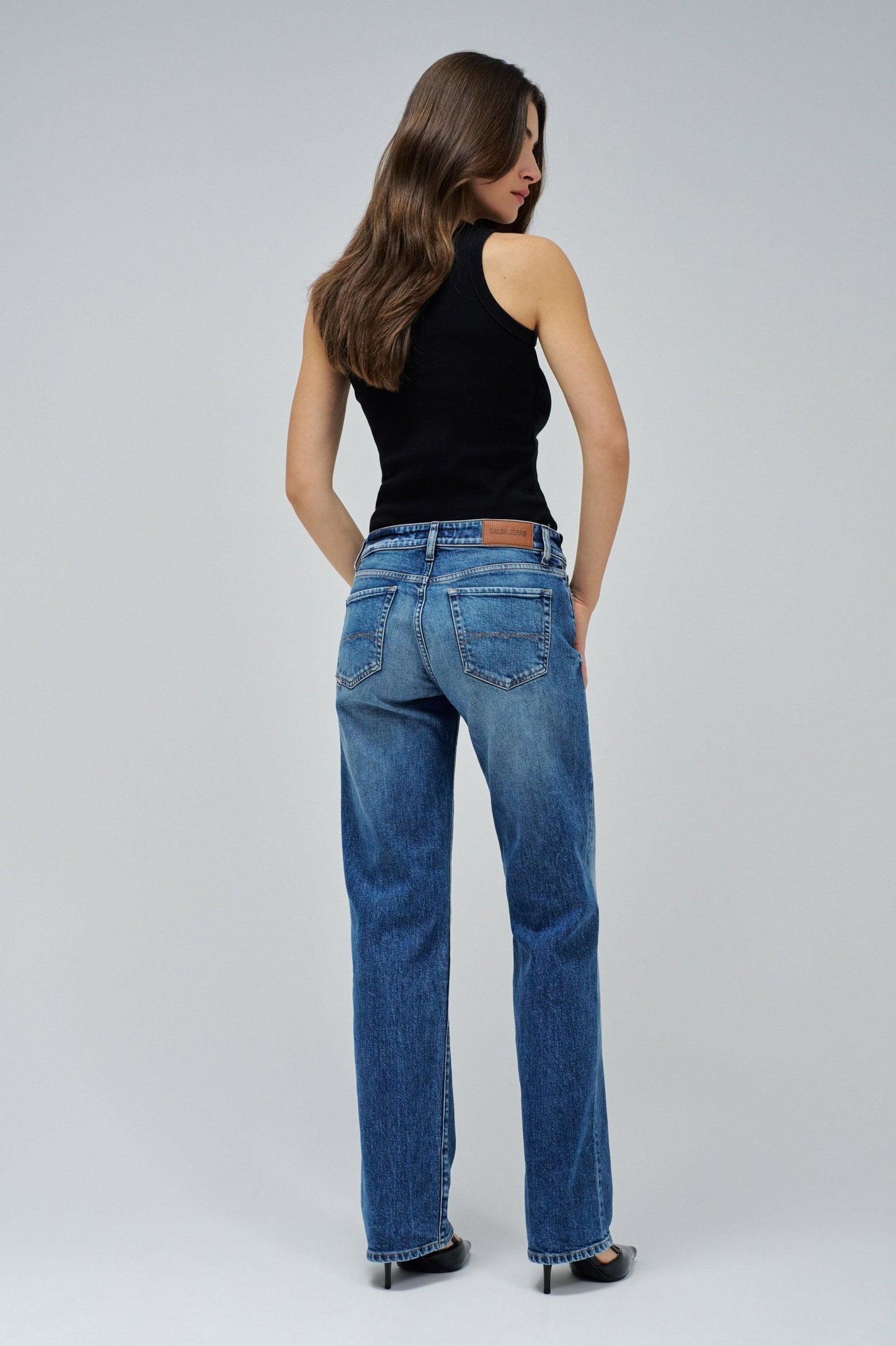 Salsa Low Rise Straight Jean - Blue Wash