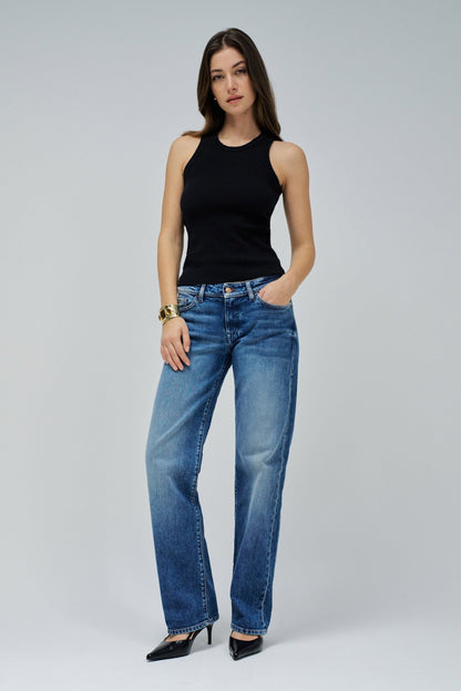 Salsa Low Rise Straight Jean - Blue Wash