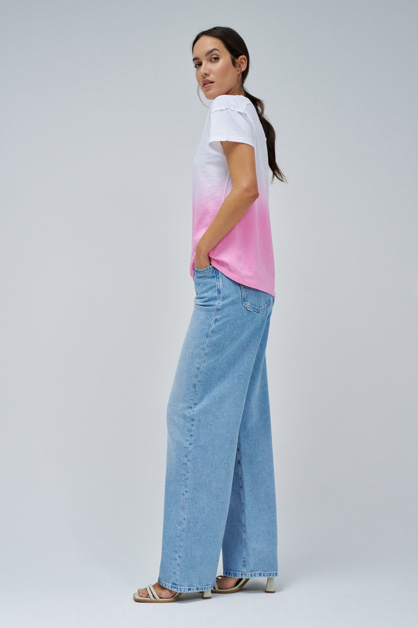 Salsa Jeans Gradient T-Shirt - Pink Fade