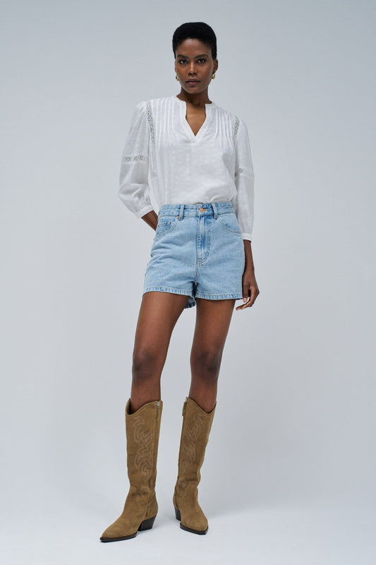 Salsa Embroidery Tunics Blouse - White
