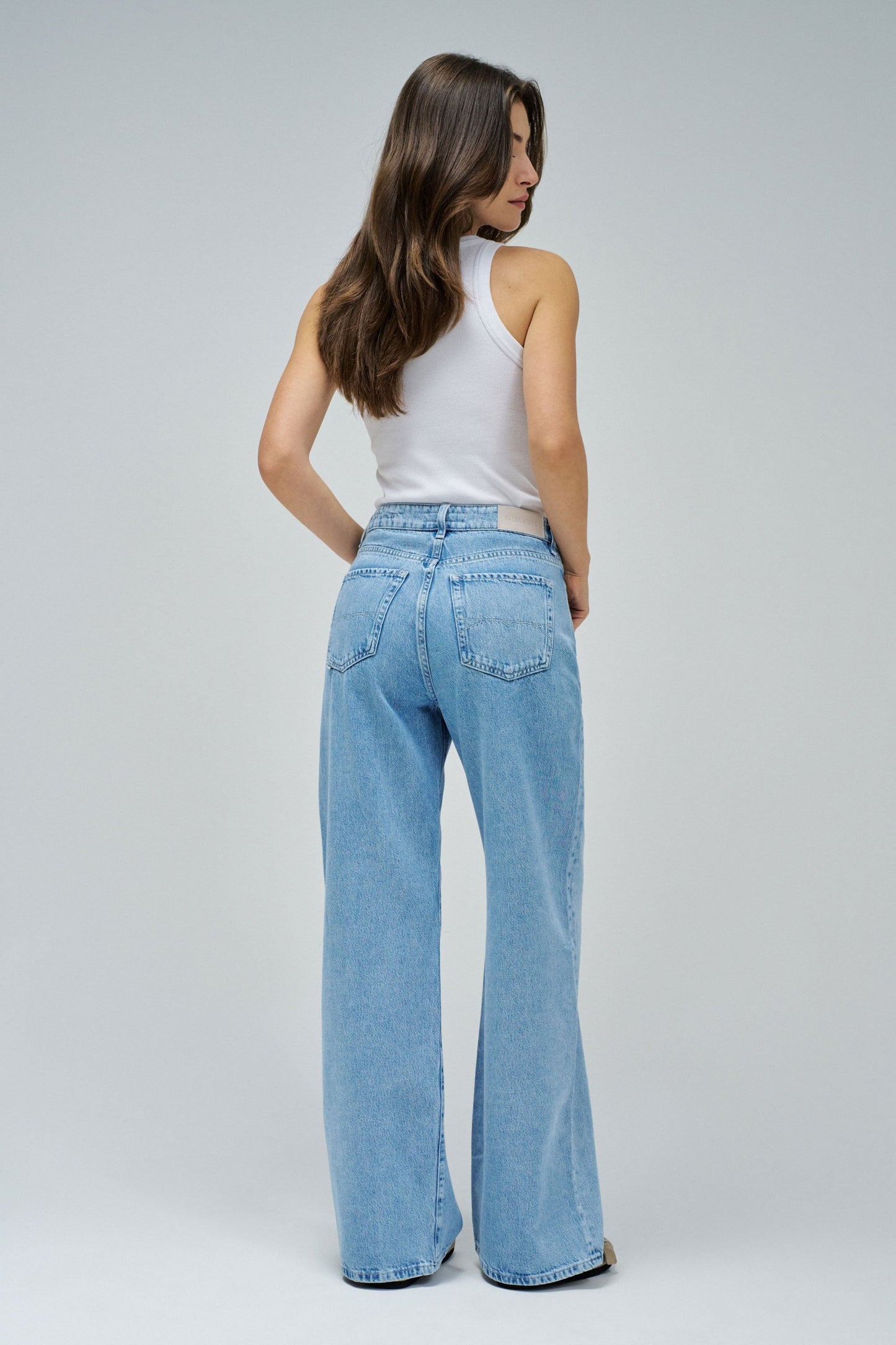 Salsa High Rise Wide Leg Jeans - Light Wash