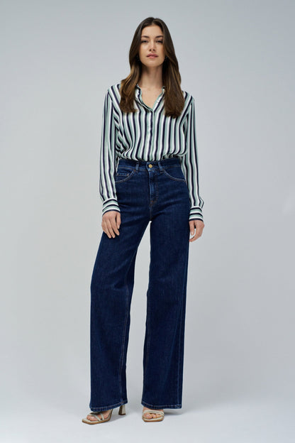 Salsa Faith Wide Leg Jean - Dark Wash