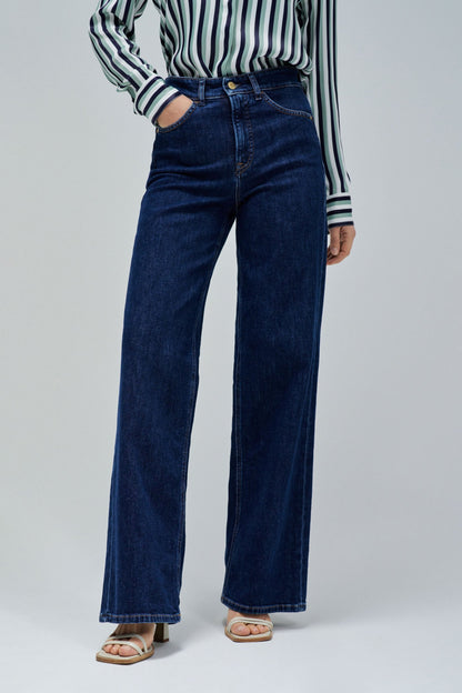 Salsa Faith Wide Leg Jean - Dark Wash