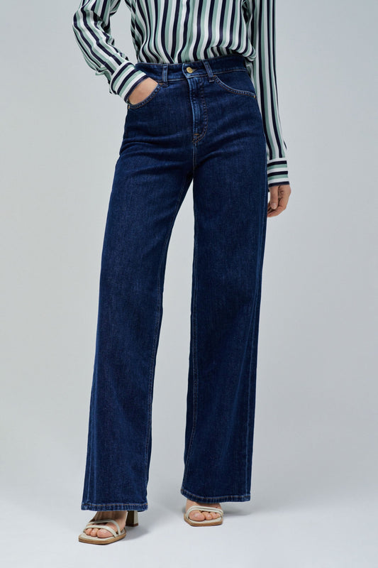 Salsa Faith Wide Leg Jean - Dark Wash