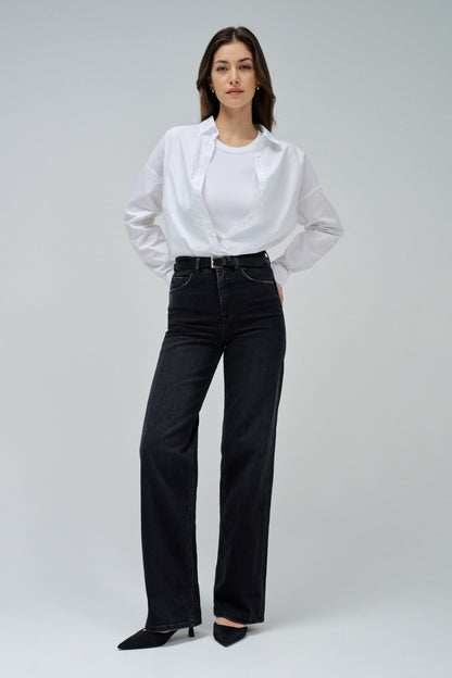 Salsa Faith Wide Leg Jean - Black