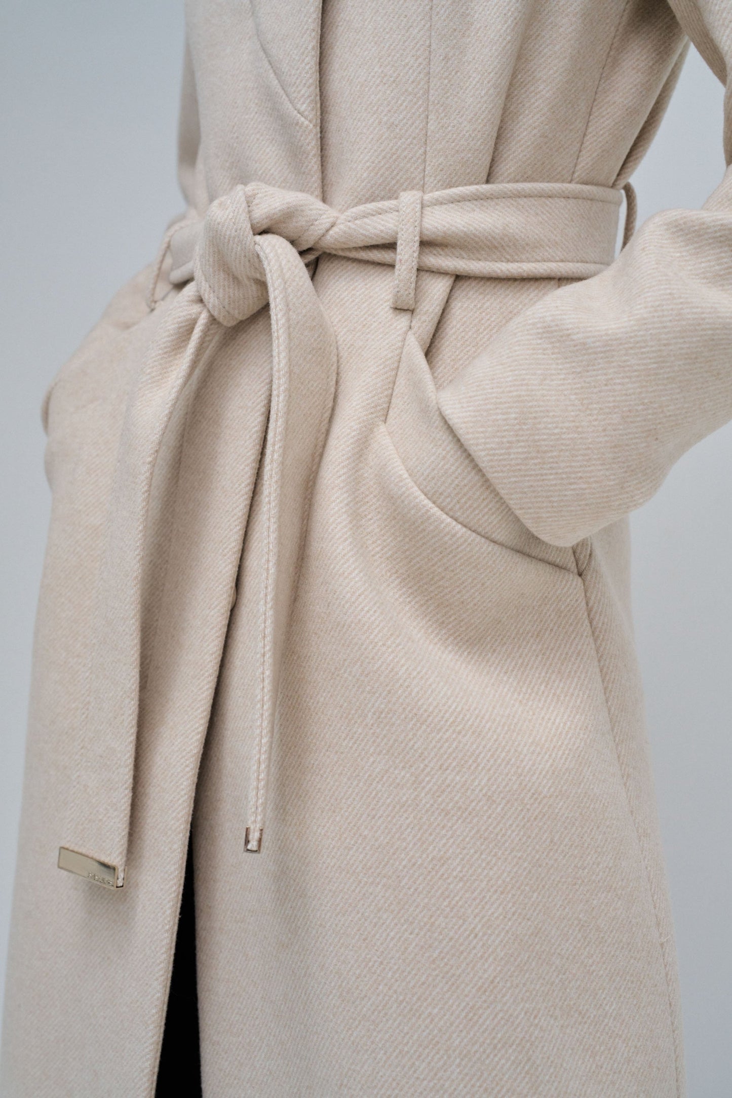 Salsa Grace Long Woolen Coat - Cream