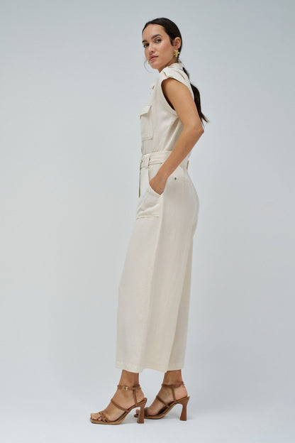 Salsa Light Denim Jumpsuit - Cream
