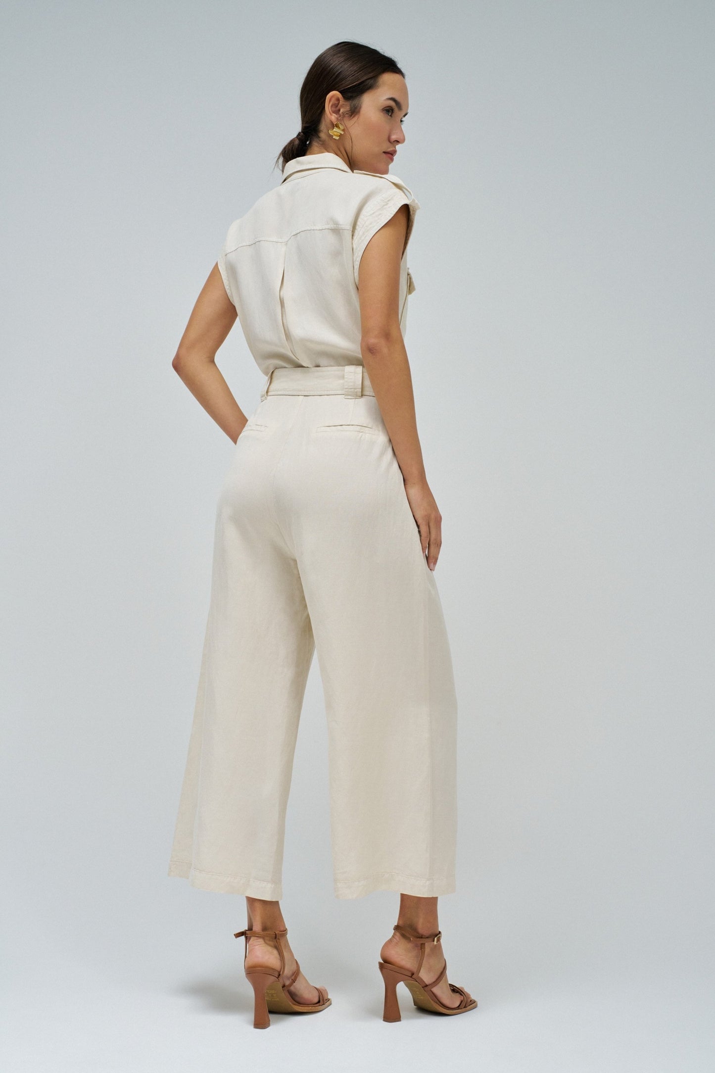 Salsa Light Denim Jumpsuit - Cream