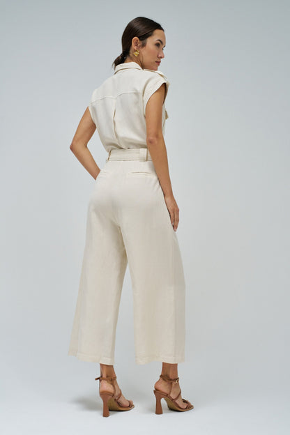 Salsa Light Denim Jumpsuit - Cream