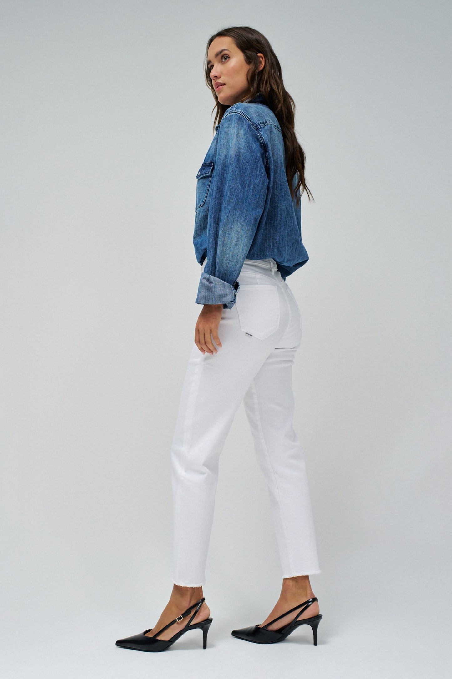 Salsa Jeans Tailored High Rise Cropped Slim Leg