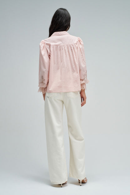 Salsa Jeans Lace Detail Blouse - Pink