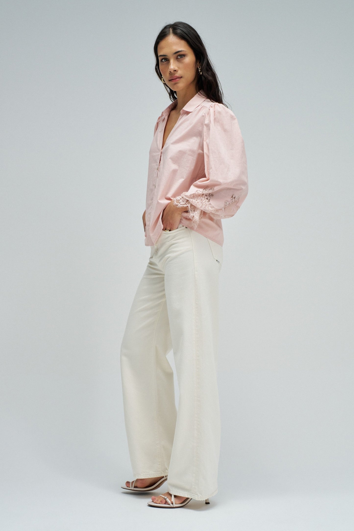 Salsa Jeans Lace Detail Blouse - Pink